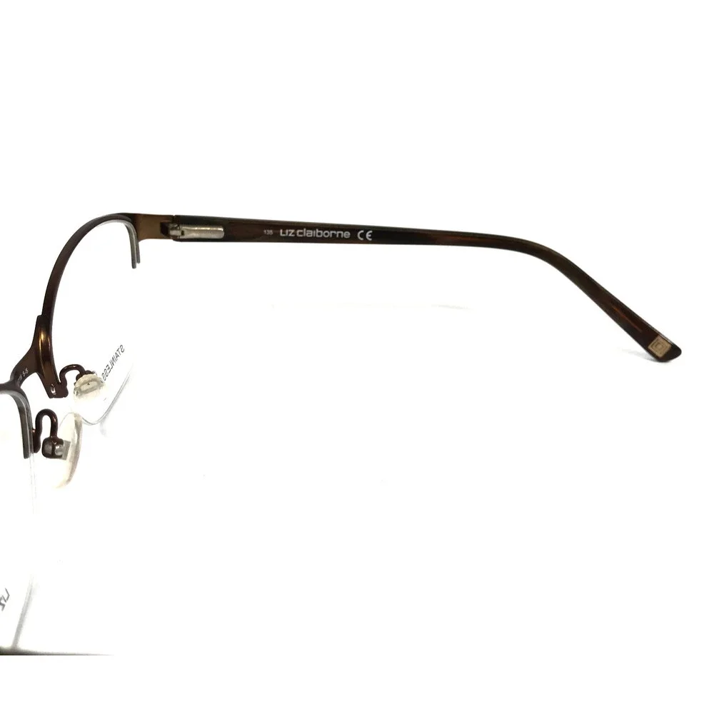 Liz Claiborne Eyeglasses Frames L623 0EW7 Dark Brown Cat Eye Half Rim 53-16-135